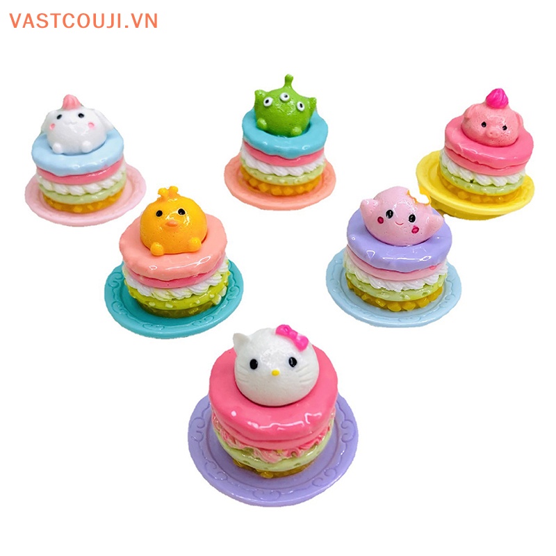 Bộ 10 Mô Hình Bánh Trái Cây 3D Bằng Nhựa Resin Dùng Trang Trí Sổ Tay DIY