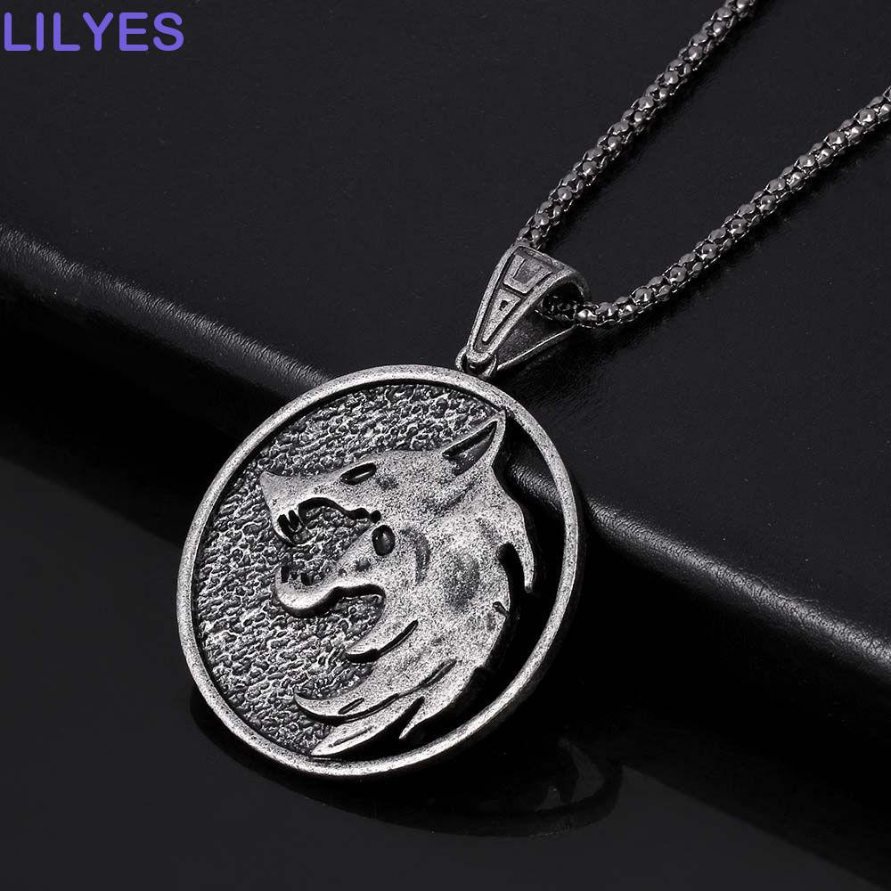 LILYES Vòng cổ Mặt Tròn In Hình Geralt Trong Game The Witcher 3 Cá Tính Cho Nam