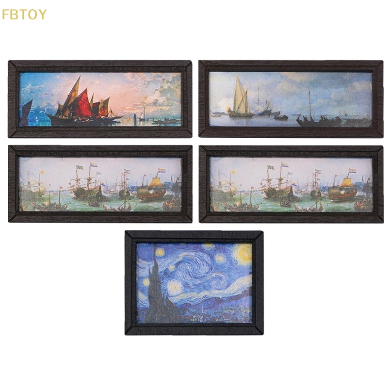 Set 8 Tranh Sơn Dầu 1: 12 Dùng Để Trang Trí Nhà Búp Bê