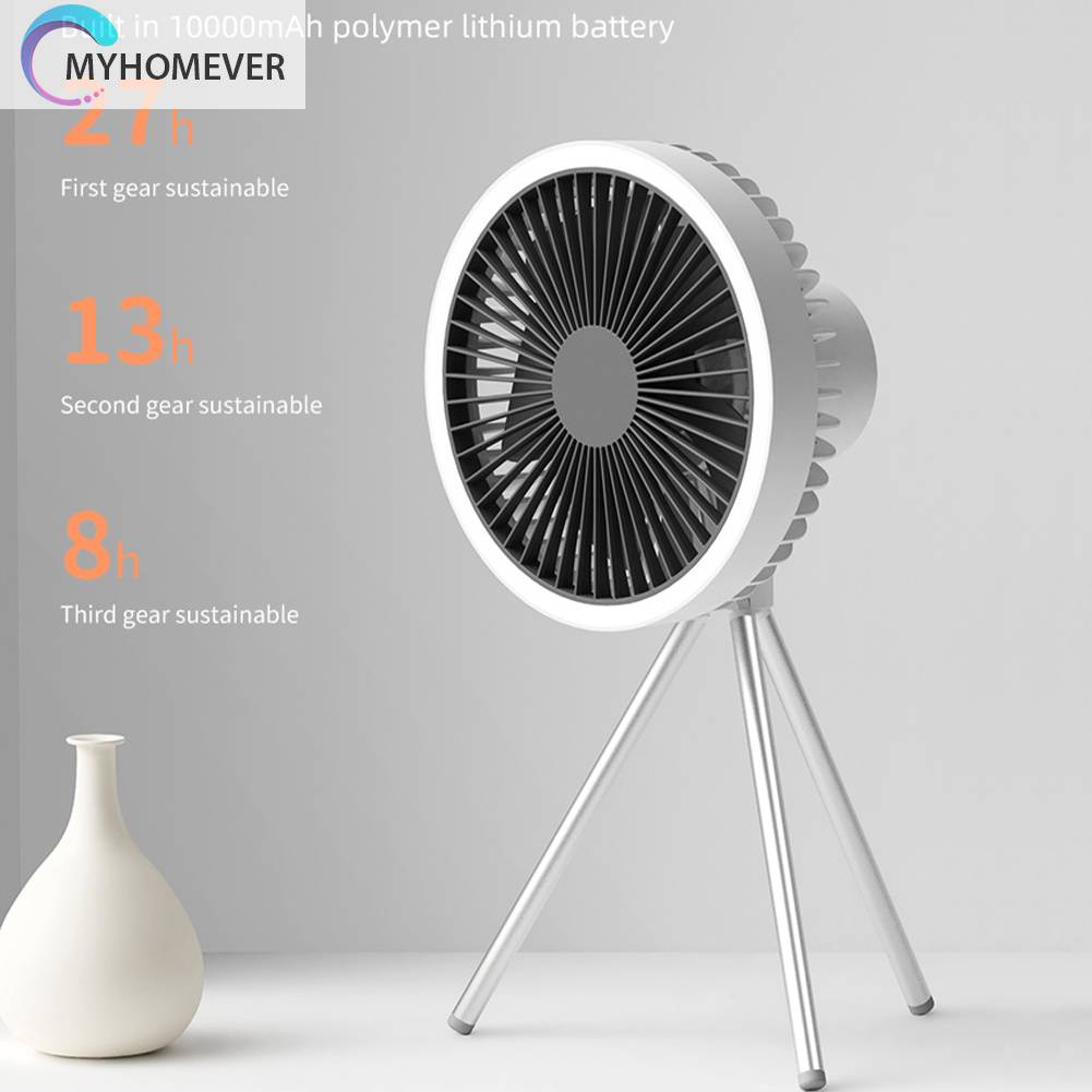 Quạt Làm Mát Để Bàn 3 Tốc Độ 10000mAh Cắm Trại Ngoài Trời