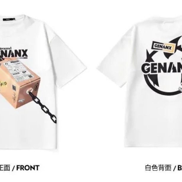 Áo Thun Cotton Nguyên Chất Cao Cấp Mùa Hè Mới In Hình Hộp Chuyển Phát Tia Chớp Có Túi Khóa Kéo Cho Nam