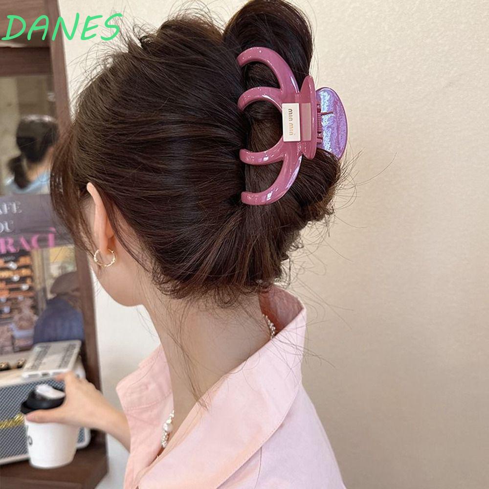 Kẹp Tóc Càng Cua Màu Đen / Hồng Họa Tiết Hình Học Kích Thước Lớn Thời Trang Cho Nữ
