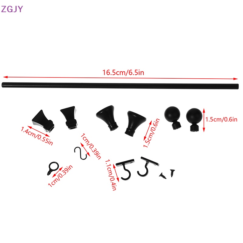 1 Bộ Rèm cửa sổ 1: 12 Bằng Kim Loại Có Móc Treo Trang Trí Nhà Búp Bê Mới