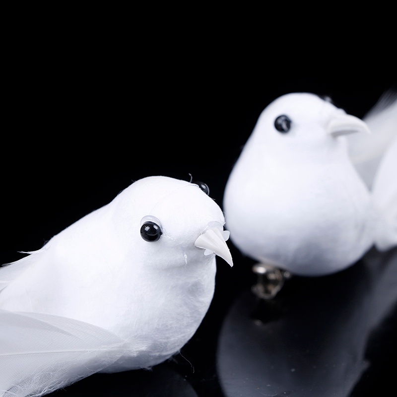 Set 2 Chú Chim Nhân Tạo Gắn Lông Vũ Trang Trí Thời Trang ifashion365