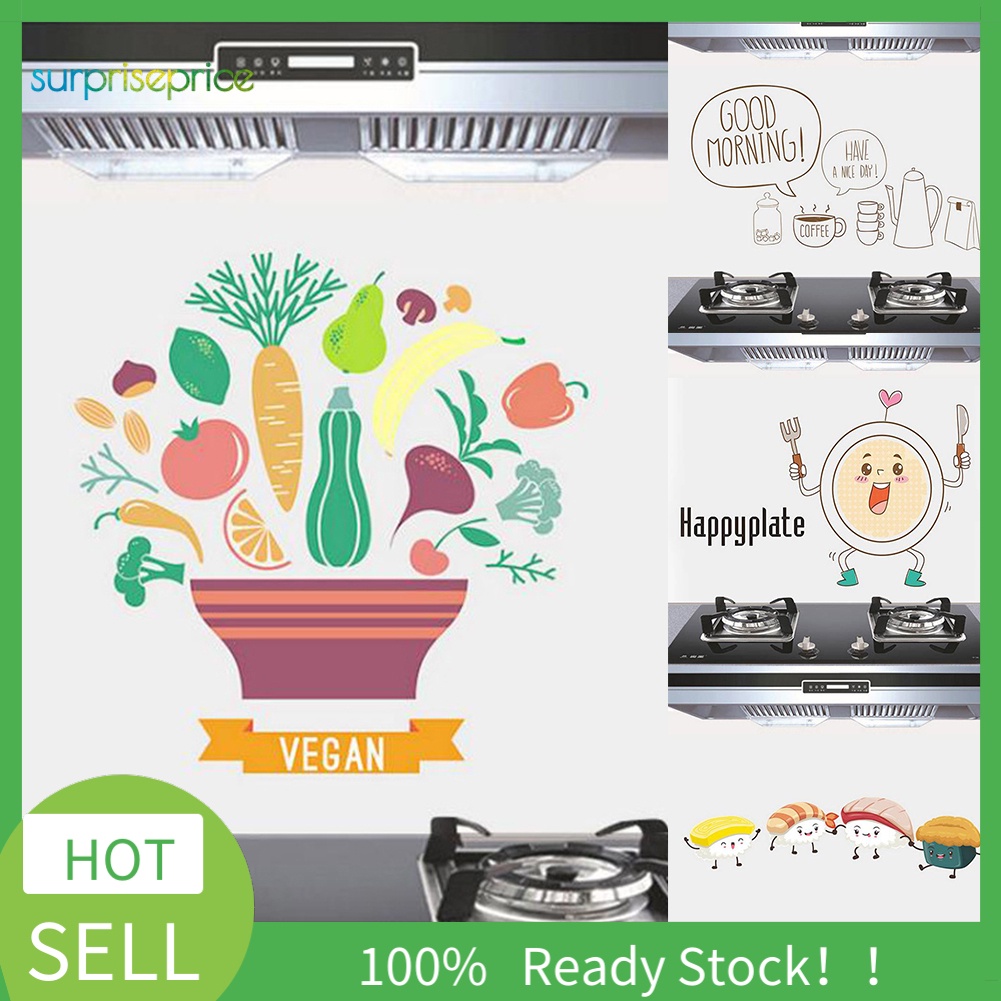 Miếng Dán Tường Trang Trí Hình Rau Củ Quả / Sushi Bằng Gốm Trong Suốt DIY