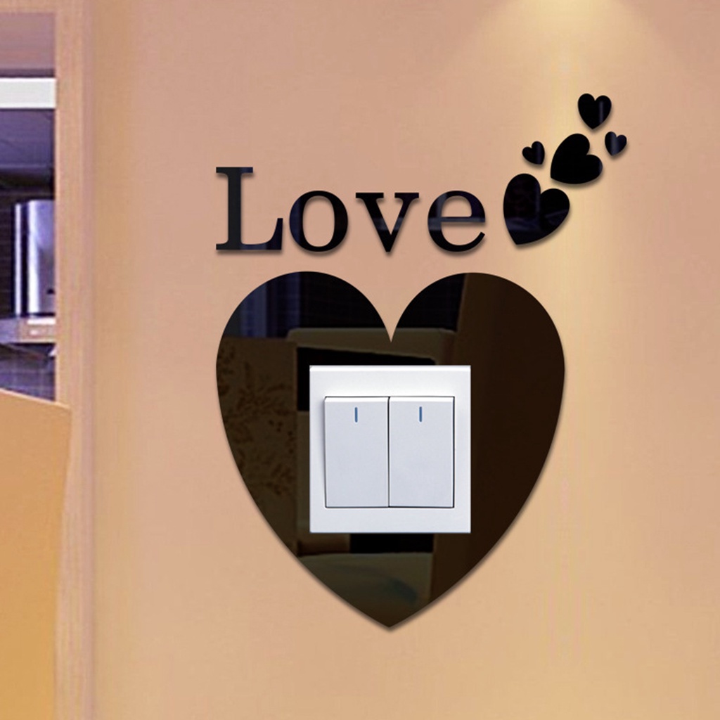 1 Bộ Miếng Dán Công Tắc Bằng Acrylic Tráng Gương Bắt Mắt Sáng Tạo Trang Trí Nhà Cửa