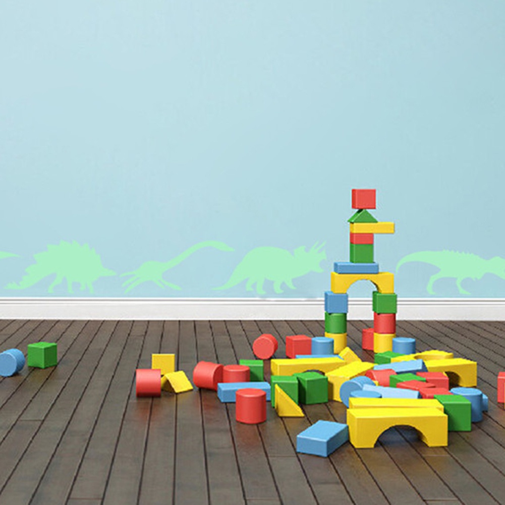 Bộ 9 Miếng Dán Tường Dạ Quang Hình Khủng Long Sáng Tạo Trang Trí Phòng Trẻ Em