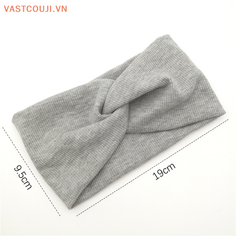 Băng Đô Cotton Mềm Mại Co Giãn Màu Trơn Thắt Nút Cho Bé Gái Rửa Mặt / Trang Điểm