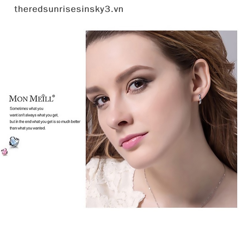 Bông Tai Mạ Bạc 925 Hình Mặt Ngựa Đính Đá Zircon Thời Trang