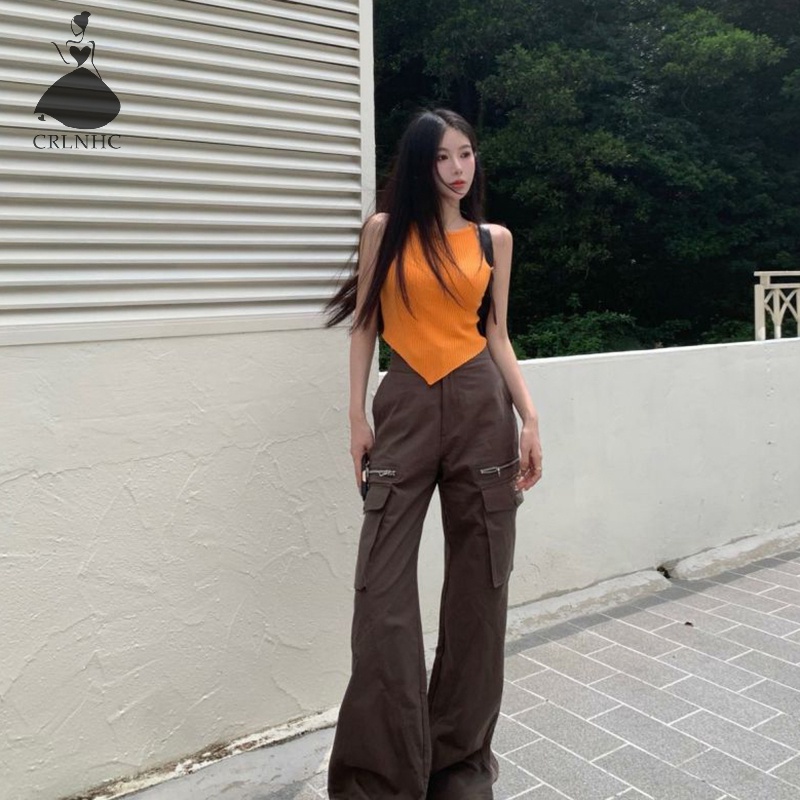 Áo Hai Dây Dệt Kim Màu Trơn Thời Trang Mùa Hè Cho Nữ