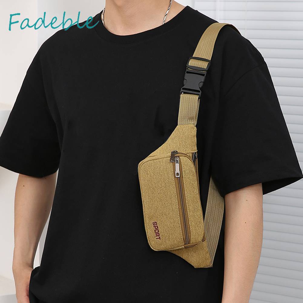 Túi Đeo Chéo Thể Thao Bằng Vải Canvas Thoáng Khí Có Khóa Kéo Tiện Dụng