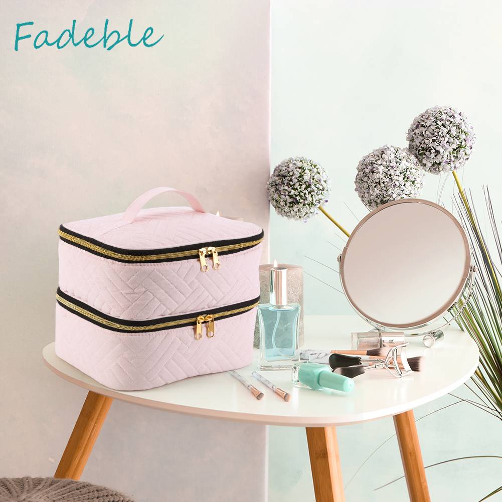 Túi Đựng Mỹ Phẩm Sức Chứa Lớn Có Khóa Kéo Tiện Dụng