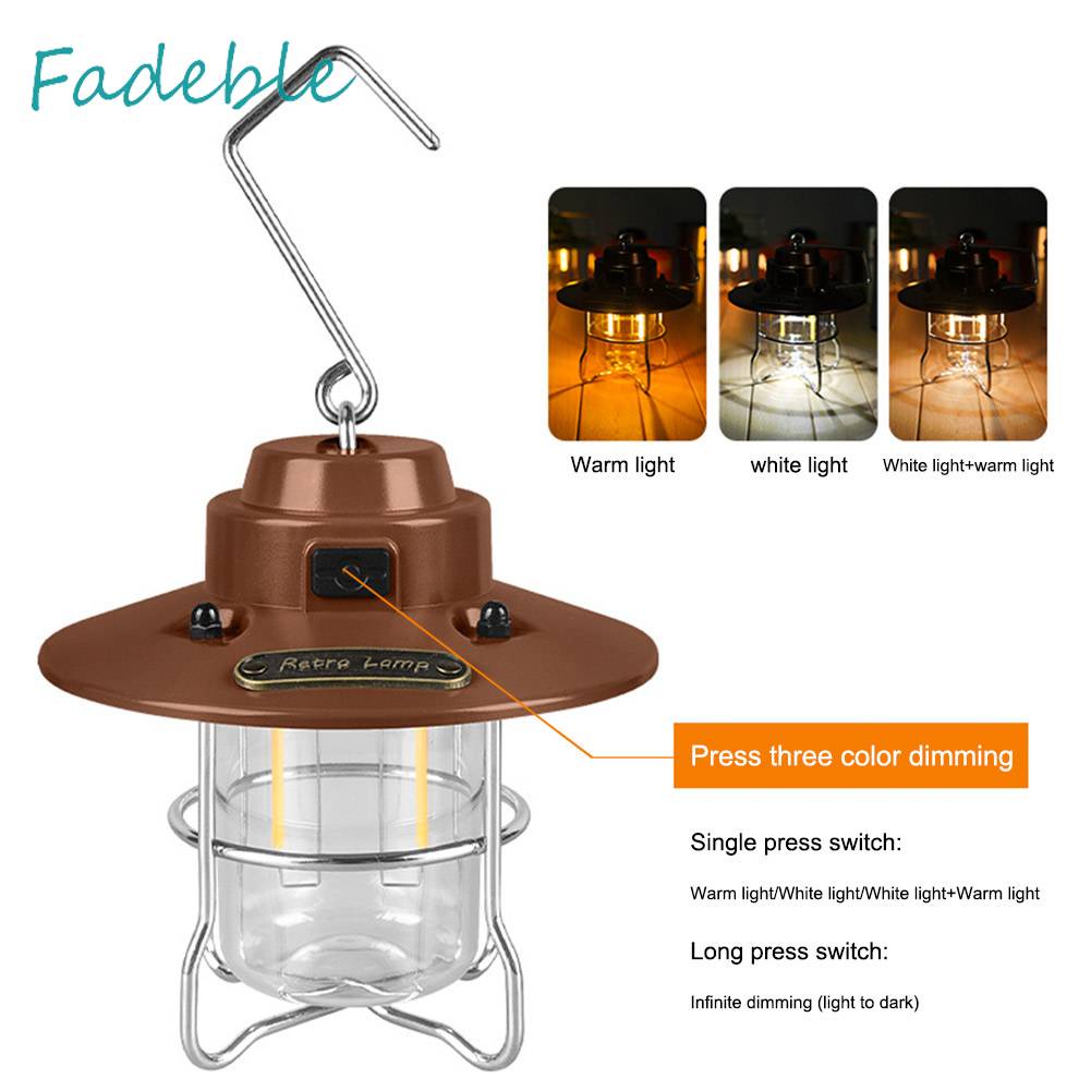 Đèn LED Cắm Trại Chống Nước 300LM 650mAh IPX4 Loại C