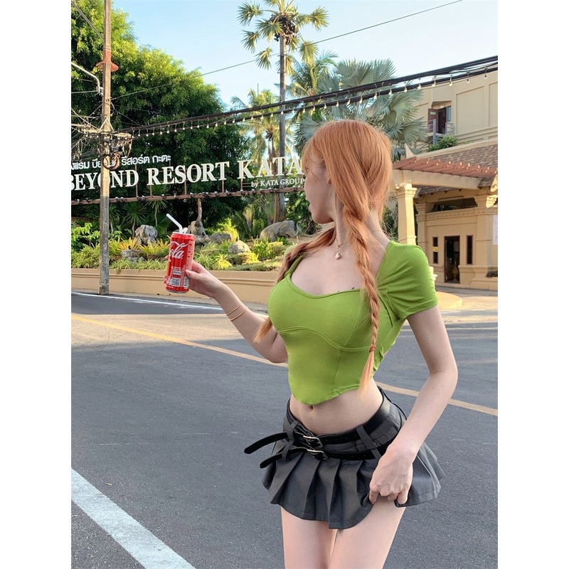 Áo Thun Ngắn Tay Ôm Dáng Thiết Kế Độc Đáo Thời Trang Cho Nữ