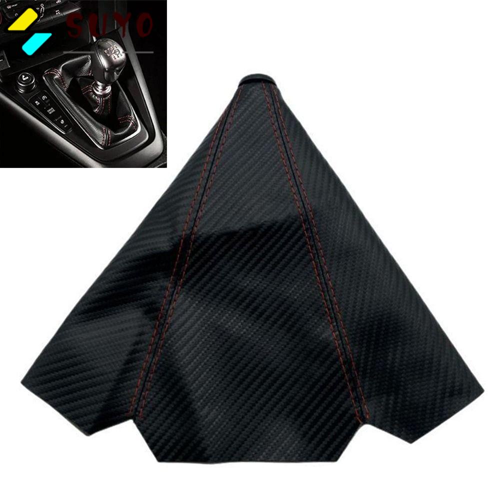 SUYO Vỏ Bọc Cần Số Xe Hơi Bằng Da PU Họa Tiết Sợi Carbon 16mm Thông Dụng