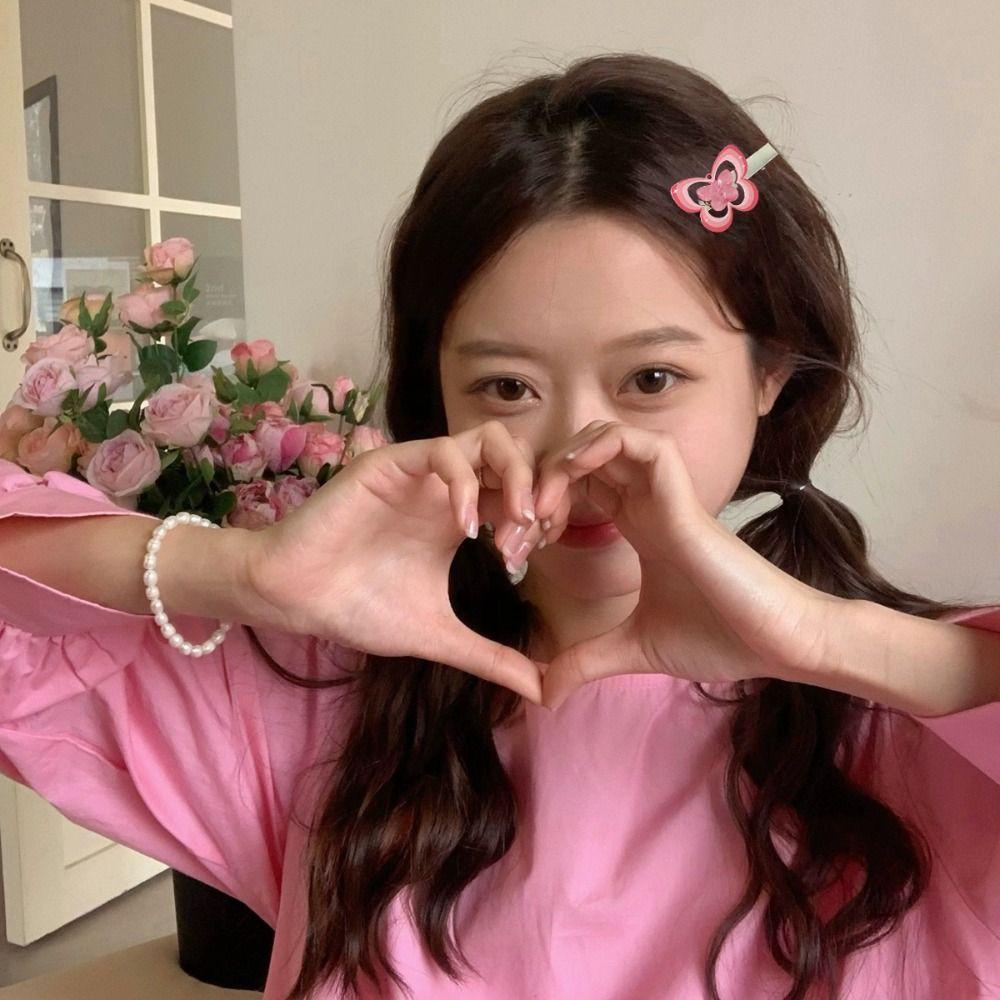 ANEMONE Set 2 Kẹp Bướm Màu Sắc Ngọt Ngào Phong Cách Dopamine Y2k Cho Bé Gái / Trẻ Em