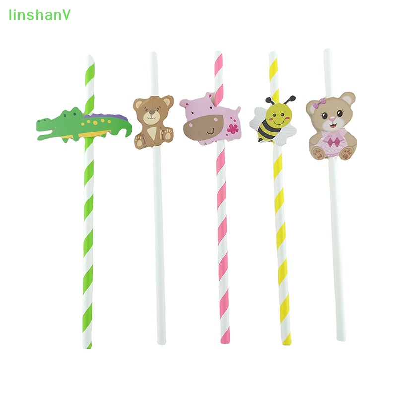 Ống Hút Giấy Hình Gấu Nâu Dùng Một Lần