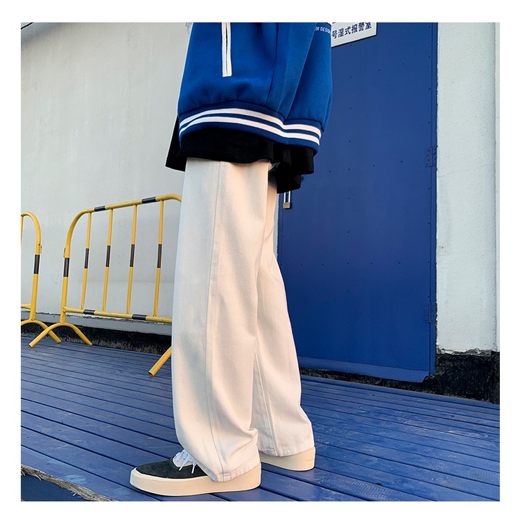 Quần Jean Dài Dáng Rộng Ống Suông Cỡ Lớn Kiểu Mỹ Cá Tính Cho Nam