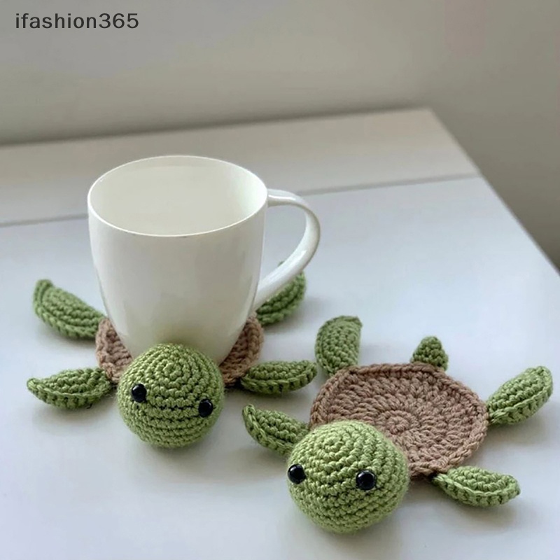[ifashion365] Đế Lót Cốc Dệt Kim Hình Rùa Dễ Thương Lót Tách Trà Cho Tiệc Halloween
