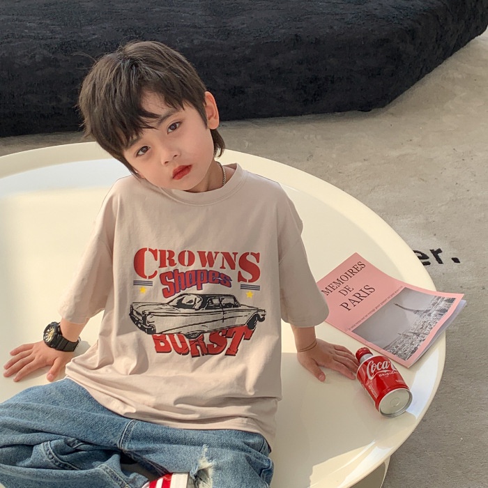 Áo Thun Cotton Tay Ngắn Thời Trang Mùa Hè 2023 Mới Cho Bé Trai