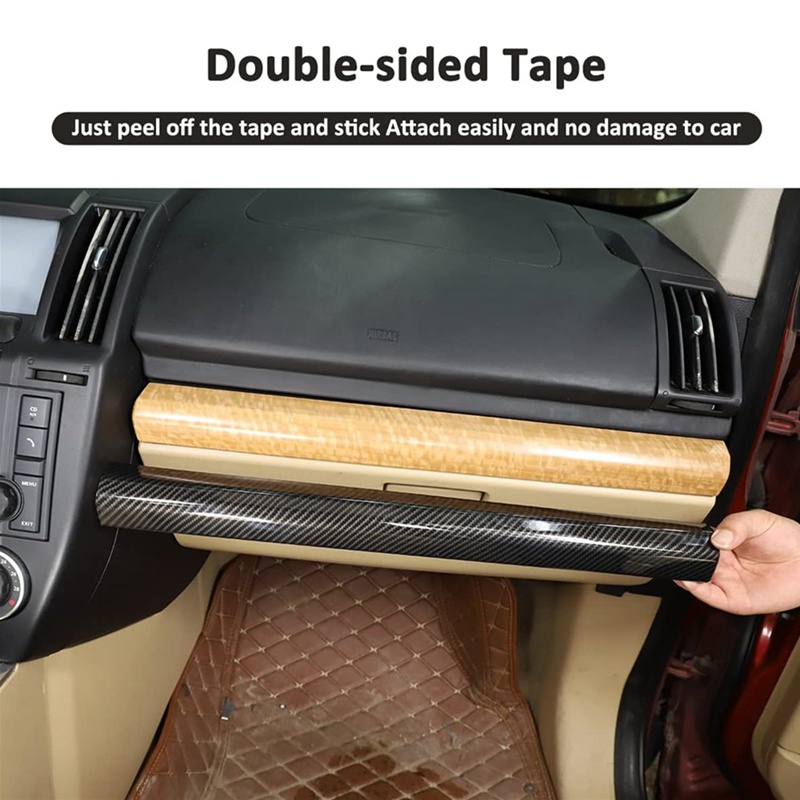 Set 3 Miếng Dán Trang Trí Bảng Điều Khiển Xe Hơi Bằng ABS Họa Tiết Sợi Carbon Cho Land Rover Freelander 2 2007-2015