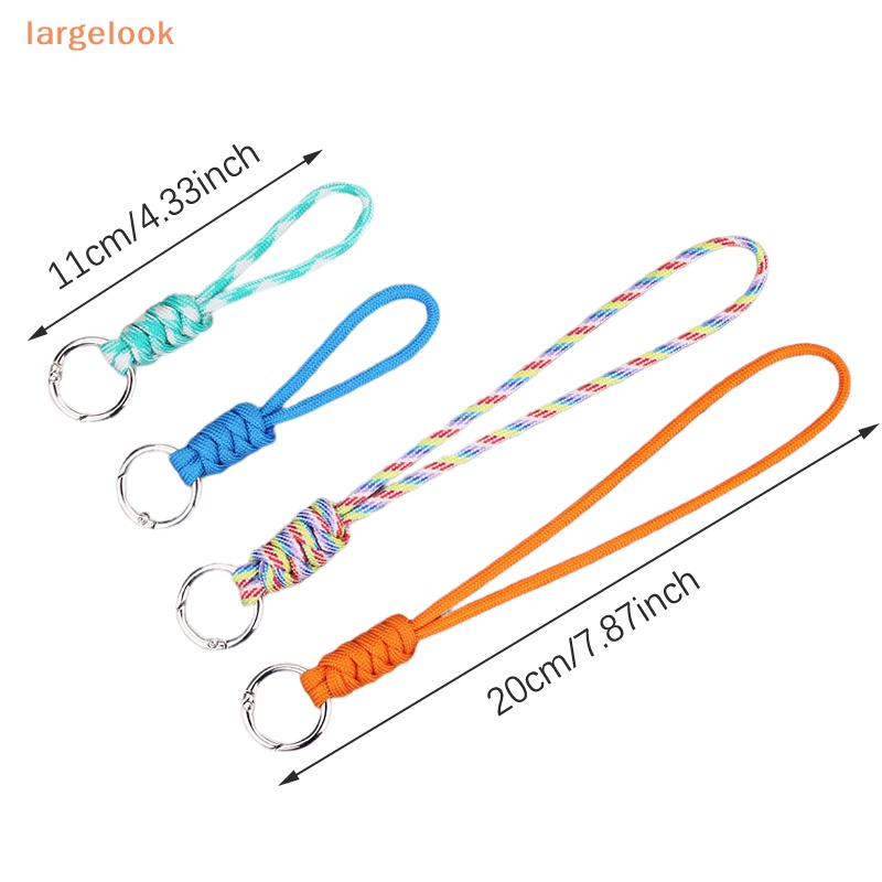 [Biglook] Móc Khóa Dây Thừng Bện Ngắn Màu Sắc Chất Lượng Cao Chống Mất Có Vòng Móc Khóa Xe Hơi