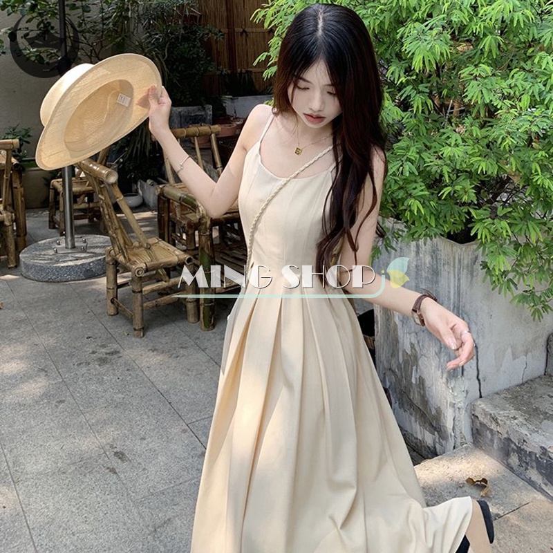 Đầm Dài Dáng Chữ A Không Tay Phong Cách Pháp Thời Trang Mùa Hè Nhẹ Nhàng Cho Nữ