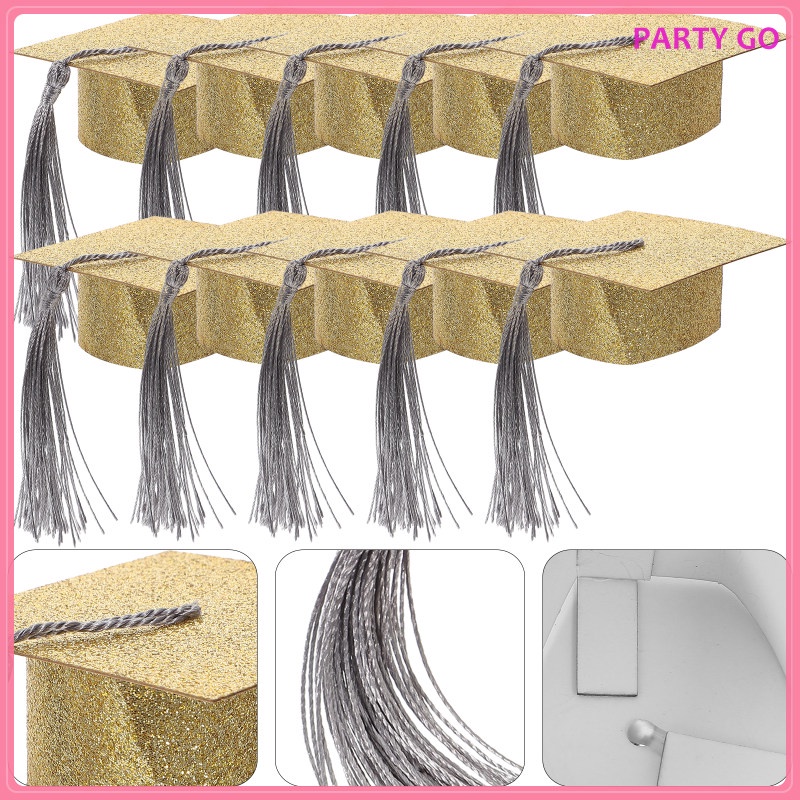 Set 10 Ly Thủy Tinh Mini Có Vỏ Bọc Hình Lá Cờ Độc Đáo Trang Trí Tiệc Tốt Nghiệp