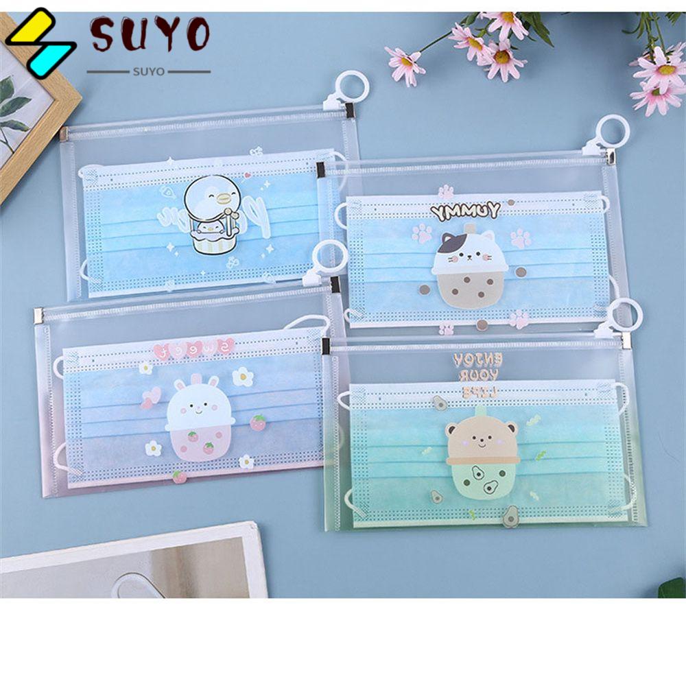 SUYO Hộp Đựng Đồ Dùng Chống Bụi Dùng Một Lần Họa Tiết Hoạt Hình Dễ Thương