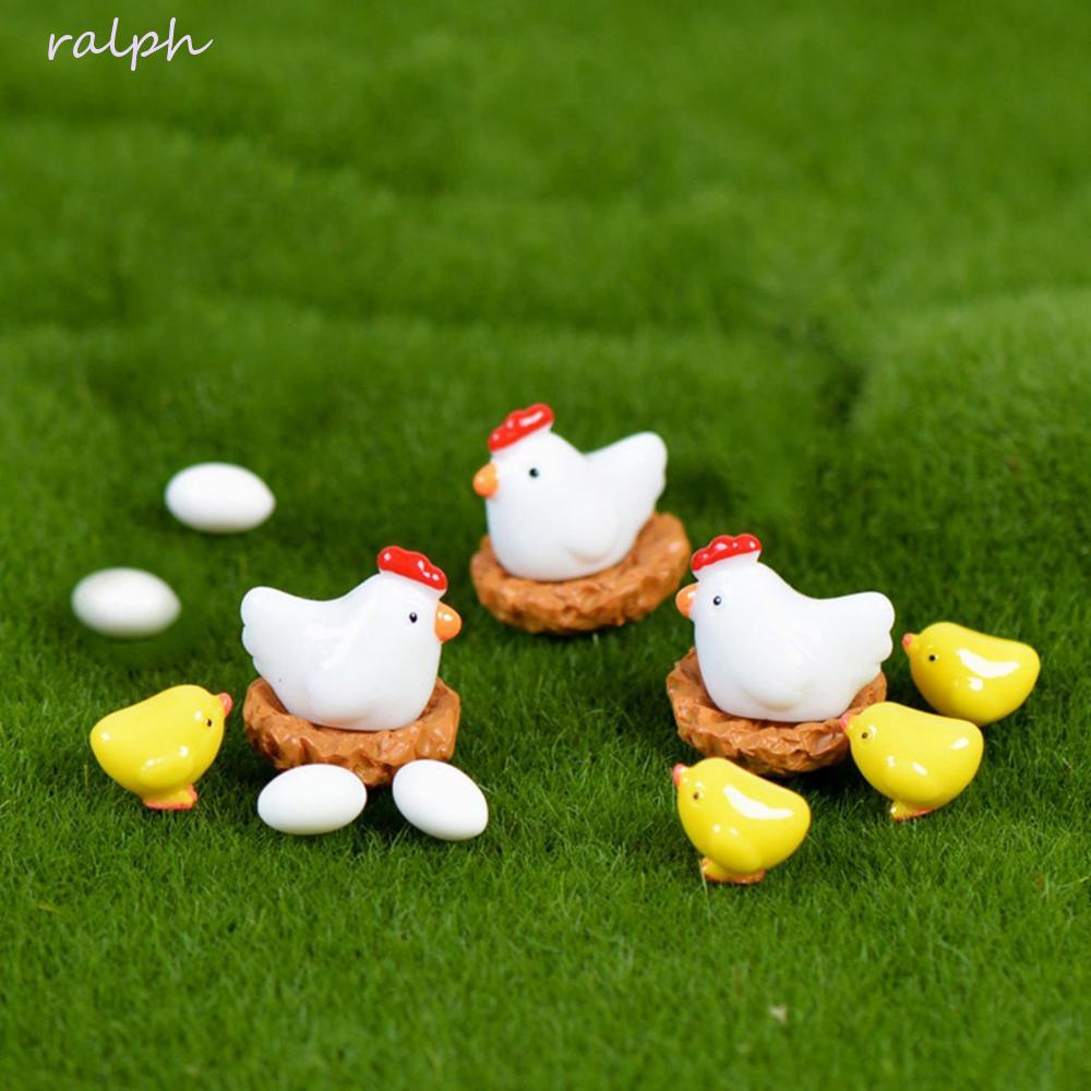 RALPH Đồ trang trí Gà Con Mini Dễ Thương Dùng Để Trang Trí Tiểu Cảnh