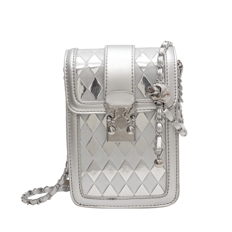 Túi Đựng Điện Thoại Đeo Chéo Vai Niche Senior Màu Bạc Điều Chỉnh Được Có Dây Xích