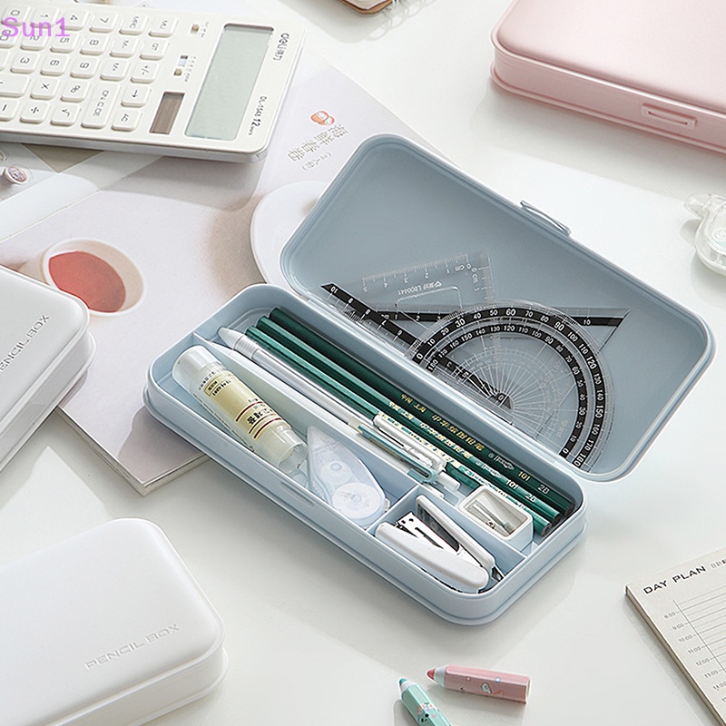 Sun1 &gt; Hộp Đựng Bút Nhựa Nhám Màu Macaron Dễ Thương Cho Học Sinh