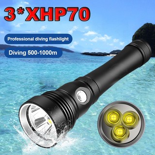 Đèn pin led scuba 3 * xhp70 siêu sáng