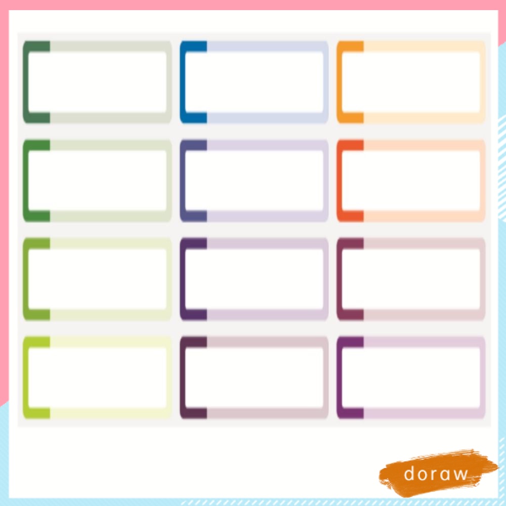DORAW Set 15 Tờ 180 Nhãn Dán Tự Dính Đa Năng Hình Chữ Nhật 15 Tờ 180 Cái