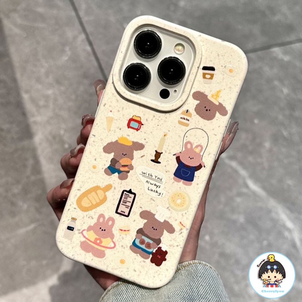 Ốp Điện Thoại TPU Mềm Chống Sốc In Hình Gấu Thỏ Hoạt Hình Hàn Quốc Cho IPhone 14 13 12 11 Pro Max X XR 8 7 Plus