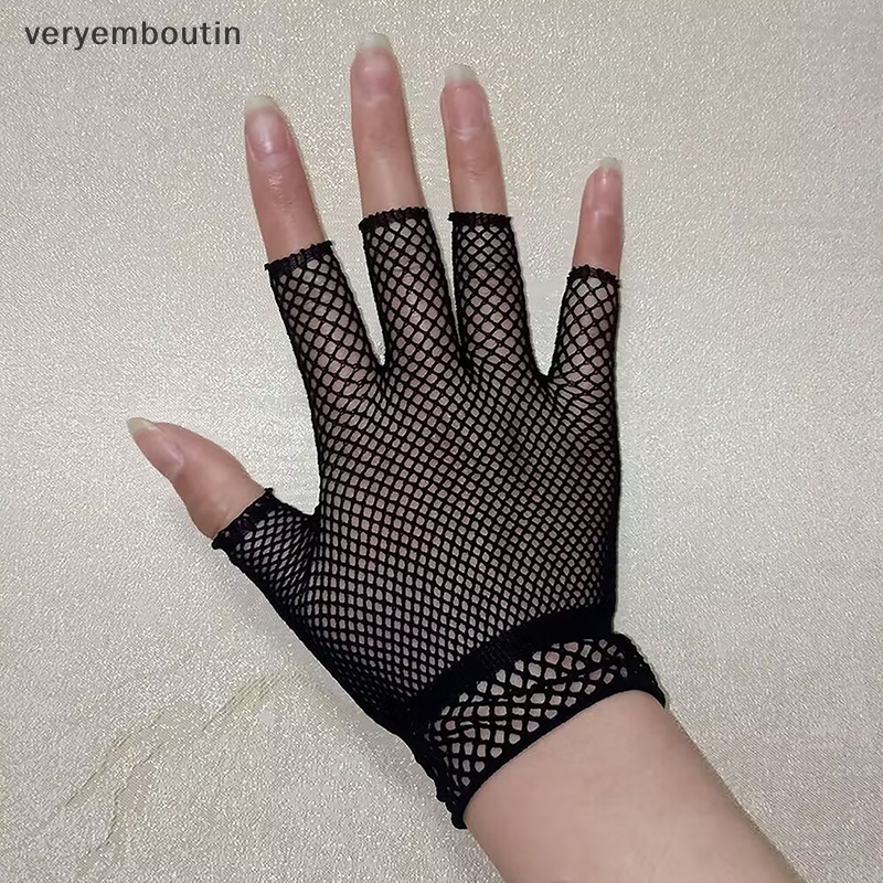 1 Đôi Găng Tay Lưới Hở Ngón Co Giãn Thời Trang Unisex