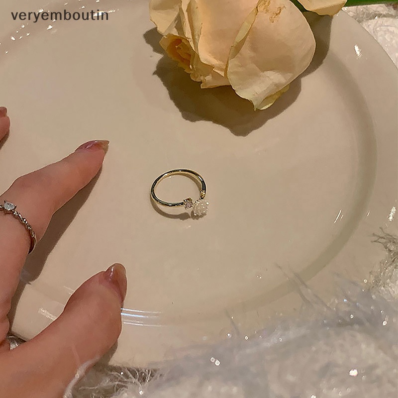 Nhẫn Hở Hình Hoa Hồng Đen Đính Đá Zircon Có Thể Điều Chỉnh Kích Cỡ Phong Cách Hàn Quốc Cho Nữ