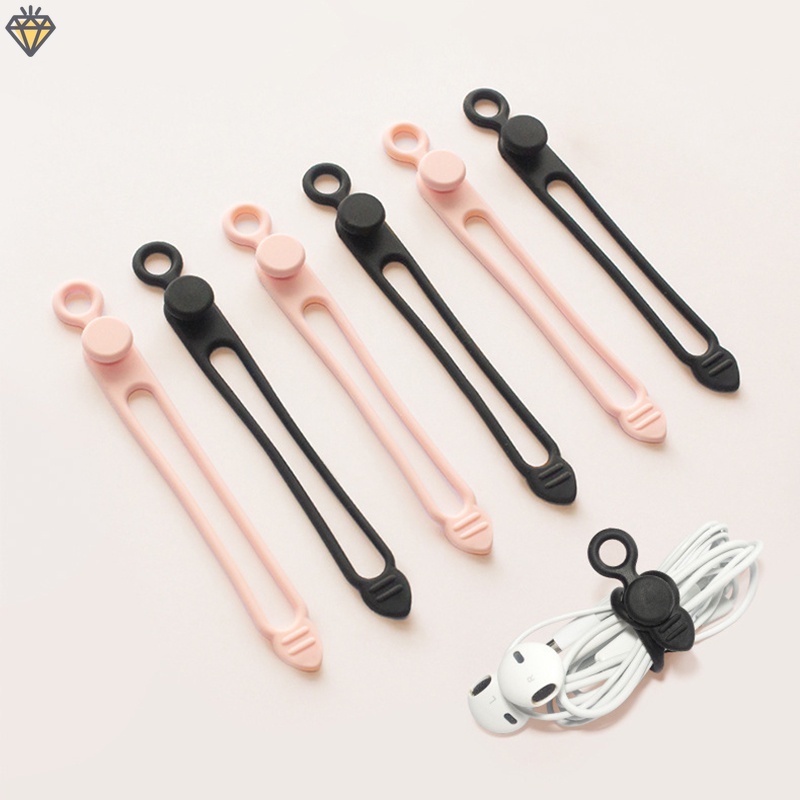 Dây Silicone Kẹp Dây Cáp Sạc USB Đa Năng Có Thể Tái Sử Dụng