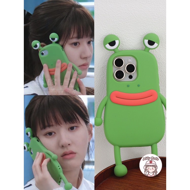 Ốp Điện Thoại Silicon TPU Mềm Hình Ếch Mắt Xanh Chống Dơ Cho IPhone 14 Pro Max 12 11 Pro Max X XS XR 7Plus