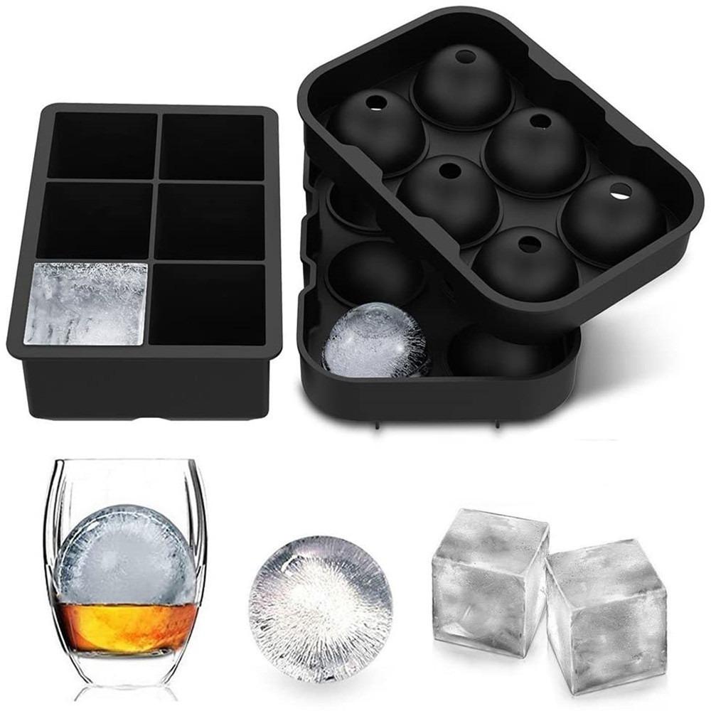JANE Khay Silicone Làm Đá Viên Hình Tròn / Vuông 4 / 6 Ô DIY