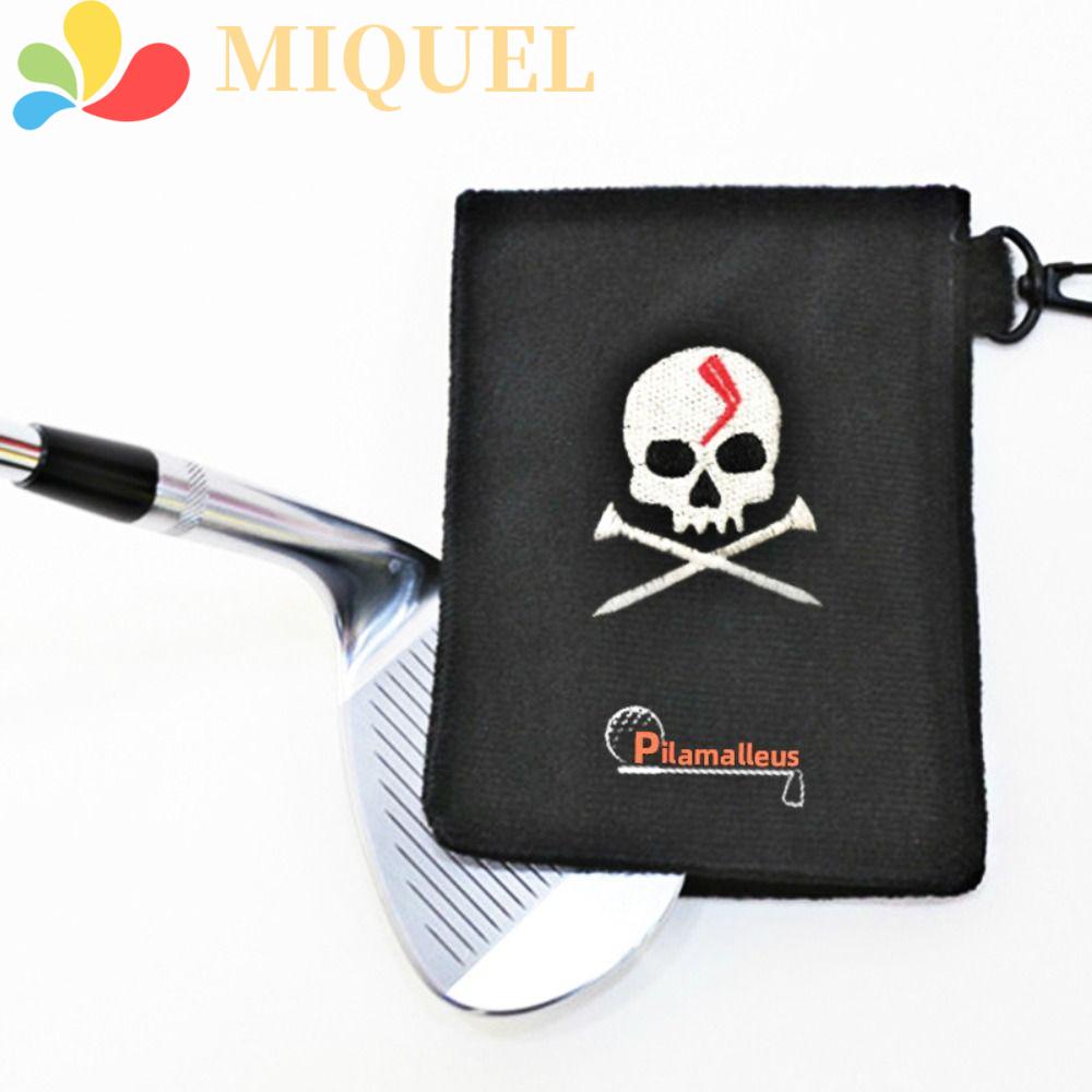 MIQUEL Khăn Lau Gậy Đánh Golf 15x10.5cm Họa Tiết Đầu Lâu Cá Tính