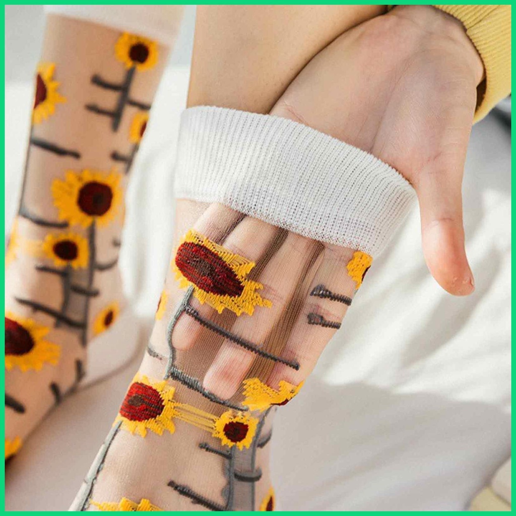 Đôi Vớ Thoáng Khí Thêu Hoa 3D Dành Cho Nữ