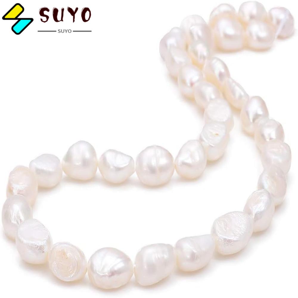 SUYO Hạt Ngọc Trai Giả 6-7mm Màu Trắng 14inch Dùng Làm Trang Sức