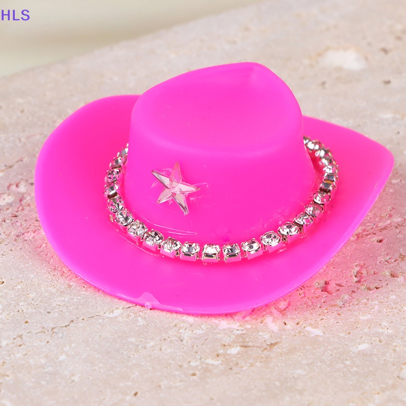 [HLS] Set 5 Mũ Cao Bồi Mini Màu Hồng Đính Kim Cương Sáng Tạo Và Thiết Thực Thời Trang Cho Búp Bê Bé Gái