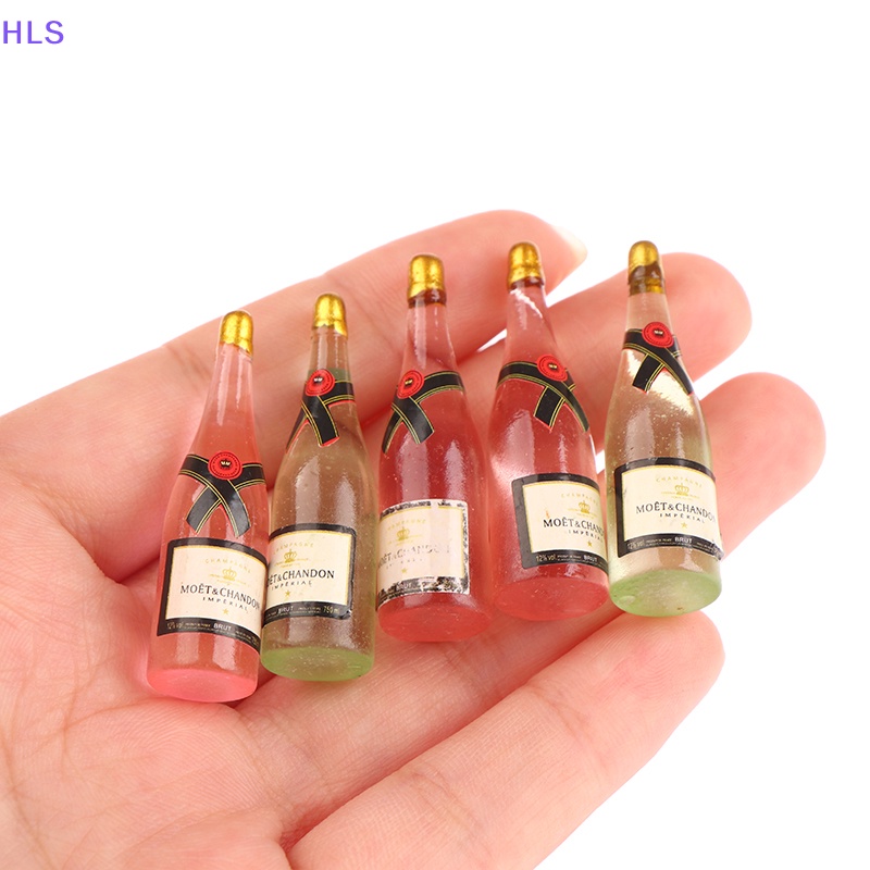 [HLS] Set 5 Mô Hình Chai Rượu Vang Nước Ngoài Trang Trí Nhà Búp Bê DIY