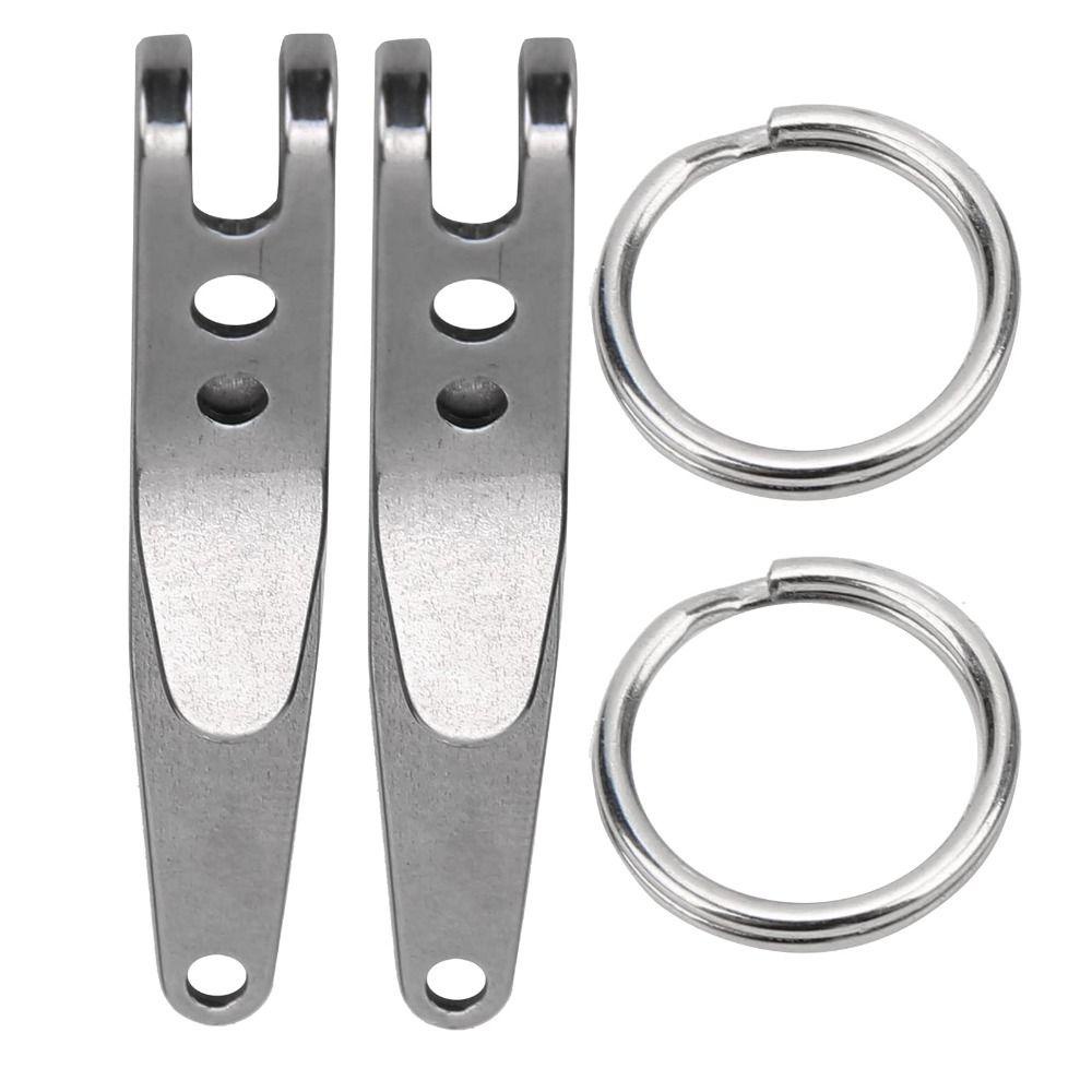JANE Set 4 Kẹp Treo Đèn Pin / Chìa Khóa Bằng Thép Không Gỉ EDC Size S