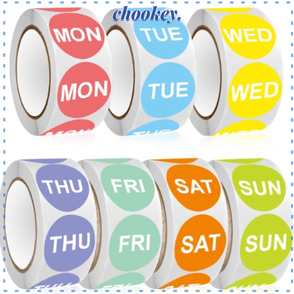 CHOOKEY Cuộn 3500 Miếng Dán 7 Cuộn 1inch Tự Dính Trang Trí Thức Ăn