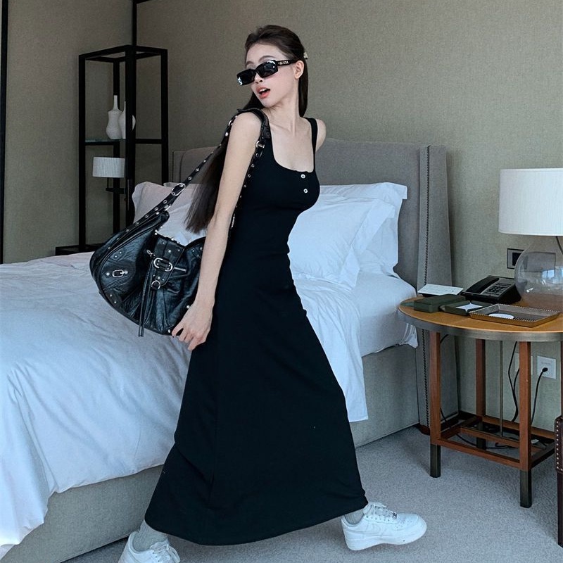 Cozok Đầm Dài Trung Bình Không Tay Thời Trang Gợi Cảm Và Gợi Cảm