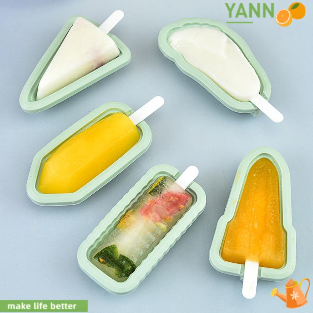 YANN1 Khuôn Silicone Làm Kem Que Có Nắp Đậy Cho Trẻ Em