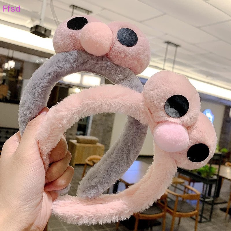 {Ffsd} Băng Đô Cài Tóc Rửa Mặt Phủ Lông Hình Sesame Street Mắt To Dễ Thương Mới Cho Nữ * Hàng Bán Chạy